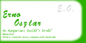 erno oszlar business card